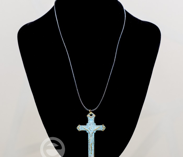 Fio com Cruz metal azul