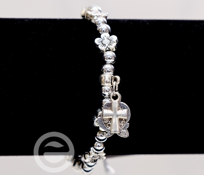 Pulseira de  flores de metal